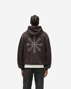 Custom Heavyweight Oversized Streetwear Hoodie Premium Cotton Fleece Pullover Sweatshirt with Graphic Print OEM ODM Wholesale - Product Image 4