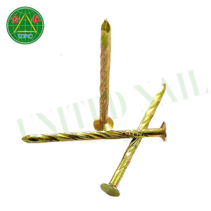 Clous en acier plaqué jaune de haute qualité et durables de 1-3/8 pouces avec tête à motif quadrillé/tige lisse, fabriqués au Vietnam - Product Image 3