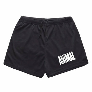 Pantalones Cortos Deportivos Casuales para Hombre, de Poliéster Negro, con Cordón Ajustable, Logotipo Frontal, Transpirables, de Cintura Media - Product Image 1