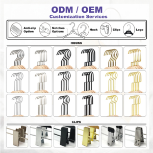 Cintres en bois épais personnalisés avec logo et crochets métalliques, commandes sur mesure acceptées, pinces à pantalons antidérapantes sur mesure - Product Image 5