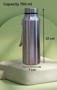 Bouteille d'eau portable en acier inoxydable réutilisable au design moderne et minimaliste avec couvercles inclus, écologique et personnalisable - Product Image 3