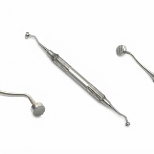 Instrument de compactage osseux dentaire ergonomique avec poignée moletée argentée, outil chirurgical manuel de classe I certifié CE - Product Image 6