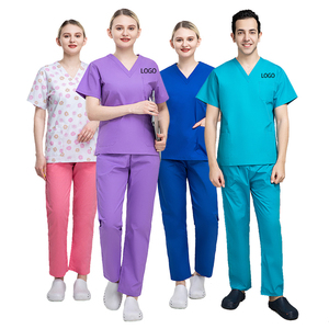 Wholesale Price Custom Made Eco-Friendly Canvas Medical Scrub <b>Sets</b> Unisex Nursing Scrubs <b>Doctor</b> Uniforms Breathable Hospital - Product Image 2