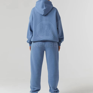 Ensemble de survêtement ample pour femme, veste zippée oversize et pantalon de jogging à jambes larges, style streetwear décontracté, fournisseur en gros OEM ODM - Product Image 5