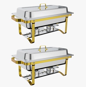 Premium 8QT 304 Stainless Steel Chafing Dish Set of 2 <b>Buffet</b> Food <b>Warmer</b> Set At Cheap Price - Product Image 4