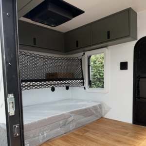 Customizable Steel Teardrop Camper Travel Trailer Road Trip Compact Design Modern Mini Caravan Slide-Out <b>Kitchen</b> Leaf 4 Person - Product Image 5