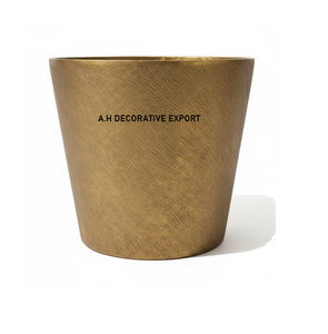 Premium Modern Aluminium <b>Planter</b>-Elegant Textured <b>Gold</b> Pot for Succulents & Houseplants Wedding Luxury Interior Tabletop Vase - Product Image 4