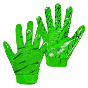 Gants de sport d'extérieur à doigts entiers, motif rayé vert tigre, antidérapants, unisexes, toutes saisons, en PU, fermeture à enfiler - Product Image 6