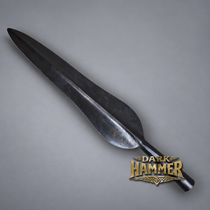 Punta de Lanza Vikinga Medieval Forjada a Mano, Punta de Lanza de Hierro en Forma de Hoja Ancha con Cresta Central y Encaje Tubular - Product Image 3