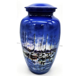 Vente en gros d'urnes funéraires en aluminium personnalisées pour cendres humaines adultes Fournisseur d'urnes funéraires commémoratives en métal faites à la main - Product Image 4