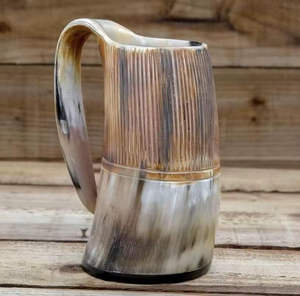 Auténtico Jarro Vikingo Hecho a Mano, Vaso de Vidrio Estilo Antiguo para Entusiastas de la Mitología Nórdica, Experiencia Histórica de Bebida, Cerveza - Product Image 3