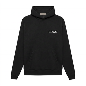 Sweat-shirt à capuche pour homme, couleur unie, coton, molleton français, coupe classique, décontracté, pour l'automne, imprimé logo sur le devant - Product Image 3