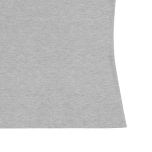 T-shirt pour femme à coupe décontractée, motif graphique, gris chiné, col rond, coton doux, manches courtes, vêtement décontracté pour tous les jours - Product Image 5