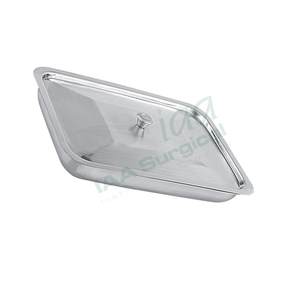 Plateau à instruments manuel autoclavable en acier inoxydable avec couvercle, usage polyvalent pour la stérilisation et le stockage sécurisé des instruments - Product Image 2