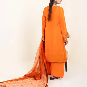 Conjunto de 3 Piezas de Ropa India Elegante para Fiesta, Camisa, Dupatta y Pantalón de Seda y Lona Bordada, Transpirable y de Alta Calidad para Mujer - Product Image 5