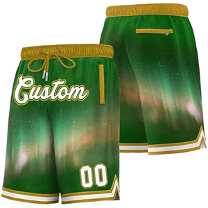 Shorts de basketball pour hommes, unis, à séchage rapide et respirants, en coton et maille, avec logo, coupe courte, pour l'échauffement, le sport, la gym et le style décontracté, Laker, vente en gros - Product Image 2