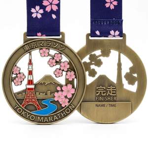 Medallas Personalizadas del Maratón de Ámsterdam, Holanda, con Cinta, Chapadas en Oro, de Zinc, Impresas con UV - Product Image 5