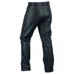 <b>Men</b> Soft Genuine <b>Leather</b> Pants Casual Straight Leg <b>Trousers</b> Comfortable Durable Classic Fashion Regular Fit Everyday Wear - Product Image 5