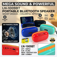 Mini haut-parleur portable LN-1009BT avec support de téléphone, antenne télescopique, radio FM, boîte à son sans fil de poche, vente en gros