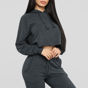 Sudadera con Capucha Corta Personalizada para Mujer, Estilo Casual, de Algodón y Felpa, para Uso Diario, MOQ Bajo - Product Image 2
