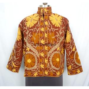 Veste en cotisse brodée écologique pour femmes, séchage rapide, respirante, doublure en coton, manches longues - Product Image 1