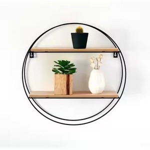 Estante Flotante de Madera Rústica a Precio Económico, Estante de Almacenamiento de Doble Nivel Montado en la Pared para Sala de Estar, Decoración del Hogar - Product Image 3