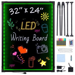 Lavagna Luminosa a LED 32"x24" Effetto Neon RGB Cancellabile, Lavagnetta Illuminata per Messaggi, Insegna per Menu, Lavagna da Disegno per Uso Domestico - Product Image 2