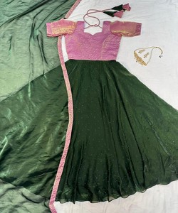 Vestido de Fiesta Moderno con Bordado Fendi y Lentejuelas, con Dupatta, Algodón de Lujo, Precio al por Mayor, Multicolor, Prenda Étnica - Product Image 3