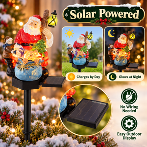 Decorazioni Natalizie da Giardino all'Ingrosso: Statua di Babbo Natale in Resina con Luci Solari per Esterni - Product Image 5