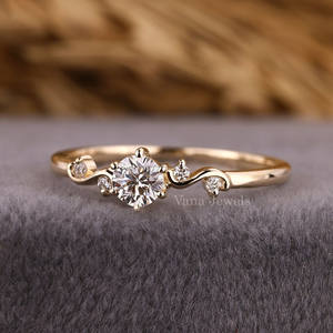 แหวนเพชรที่เติบโตในห้องปฏิบัติการที่ยอดเยี่ยมคำสัญญาการหมั้นและของขวัญวันครบรอบสำหรับผู้หญิงทองคำขาว14K - Product Image 2