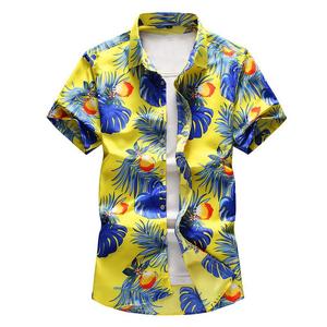 Chemises hawaïennes à manches courtes en satin à imprimé floral pour hommes, vêtements décontractés d'été pour la plage, style vacances - Product Image 4