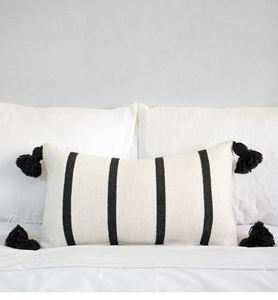 Modern Country Decorative Stripe Throw Pillow <b>Cover</b> Farmhouse Black and White Stripe Cushion <b>Cover</b> - Product Image 3