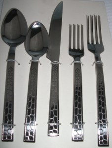 Ensemble de couverts portables en acier inoxydable, finition miroir argentée, luxe moderne, avec poignées, pour décoration de mariage - Product Image 5