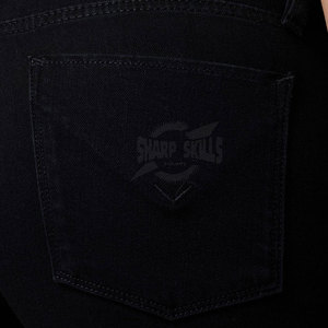 Shorts en jean pour femme de haute qualité, coupe ajustée, respirants, taille mi-haute, en tissu peigné 100% coton, pour l'entraînement - Product Image 5