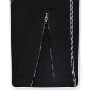 Ensemble de survêtement unisexe à capuche avec blocs de couleur, noir et bleu, pantalon de jogging décontracté long avec poches latérales, idéal pour l'automne - Product Image 4