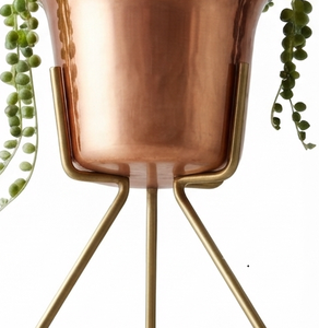 Jardinière Métallique Plaquée Cuivre avec Support, Meilleure Vente, Décoration Intérieure pour Jardin et Salon - Product Image 5