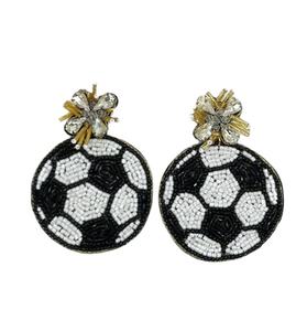 Boucles d'oreilles crochet de perles de rocaille Sport 4 paires boucles d'oreilles football perlé ballon de football baseball sport boucles d'oreilles pour femmes goutte balancent - Product Image 2