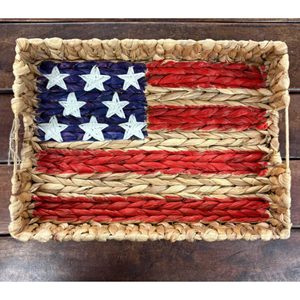 Cesta de Jacinto de Agua Pintada con la Bandera de EE. UU., Cesta de Almacenamiento Grande para Decoración del 4 de Julio, Venta al por Mayor desde Vietnam - Product Image 4