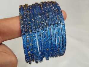 Bracelets en verre goutte de pluie de qualité supérieure pour filles - Texture transparente à pois dorés, style unique, disponibles en 25 couleurs, qualité supérieure - Product Image 3