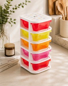 <b>Stackable</b> <b>Plastic</b> Storage <b>Drawers</b> Rectangle Five Layers PP Material for Kids Room Toy Organizer Save Space - Product Image 4