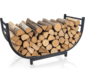 Accessoires pour foyer, porte-bûches en métal, décoration de jardin extérieur, support à bois de chauffage, porte-bûches moderne en métal - Product Image 1