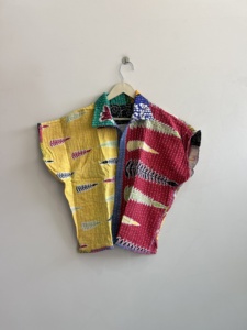 Handmade Kantha Reversible <b>Quilted</b> Short <b>Jacket</b> Patchwork Women's Boho Vintage Coat - Product Image 1