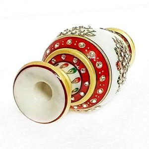 Handcrafted Marble Flower <b>Vase</b> with Floral Inlay Art Decorative Table <b>Vase</b> for Home Living Room Office Centerpiece - Product Image 2