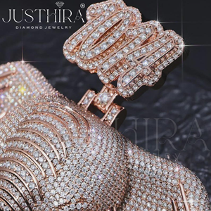 จี้รูปหน้าช้างประดับเพชรโมอิสซาไนต์แบบสั่งทำพิเศษ พร้อมหมายเลขของคุณ - Product Image 6