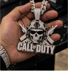 <b>Call</b> <b>Of</b> <b>Duty</b> Skeleton Pendant Iced Out Pendant with Moissanite Diamonds Iced Out Jewelry Charm Luxury Wholesale Pendant - Product Image 1