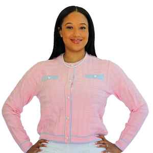 Cárdigan Rosa para Mujer, Suéter de Punto con Botones al Frente, Manga Larga, Corte Ajustado, Ropa Casual de Oficina, Venta al Por Mayor OEM - Product Image 4