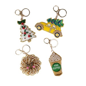 Cartoon Glass Woven Seed Beads <b>Cat</b> Keychain Stylish Purse Charm Design Luxury Beaded Hand Embroidery Custom Color Changing - Product Image 6