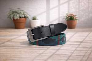 Ceinture Polo en Cuir Véritable Personnalisée de Haute Qualité pour Hommes, Ceinture Gaucho Brodée à la Main, Fabricant Fournisseur Prix Sacs Étuis LPB-0076 - Product Image 3