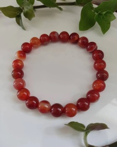 Natural Orange Carnelian Ball-Shaped <b>Beaded</b> <b>Bracelet</b> for Healing Reiki Energy Jewelry Unisex Gift 8mm - Product Image 4