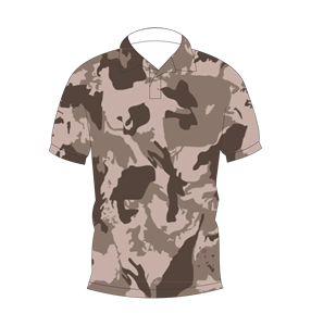 เสื้อโปโลลายพรางทะเลทรายสีน้ำตาลสำหรับผู้ชายแขนสั้นเสื้อยืดกอล์ฟพิมพ์ลายลำลอง - Product Image 4